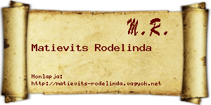 Matievits Rodelinda névjegykártya